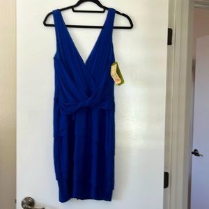 Nicole Miller Artelier large royal blue cocktail dress